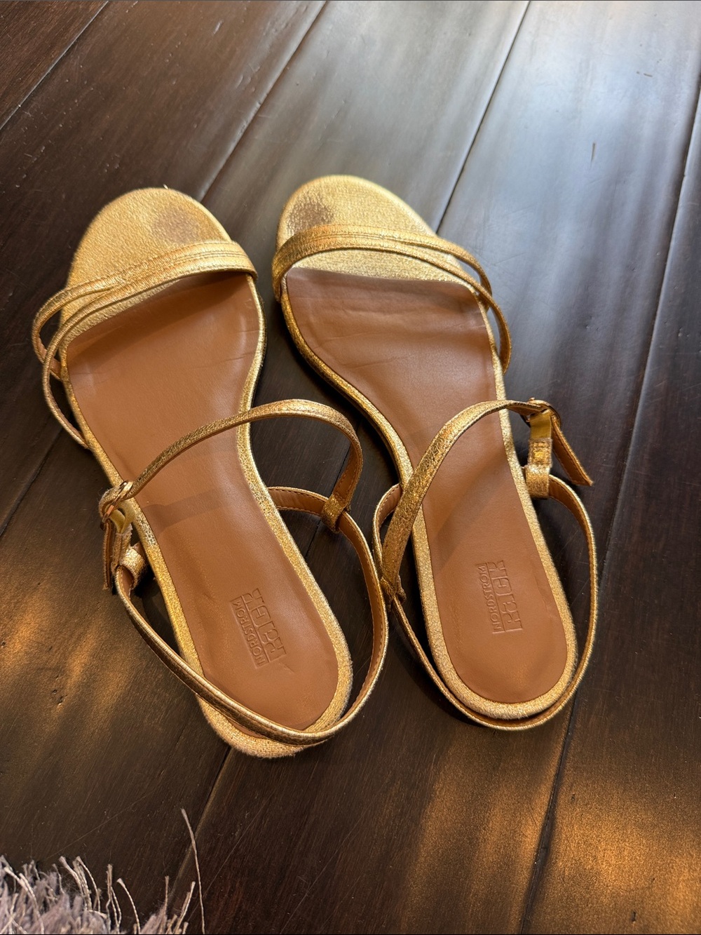 Metallic Gold Strappy Women's Sandals